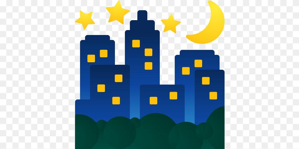 Night With Stars Emoji City Emoji Png