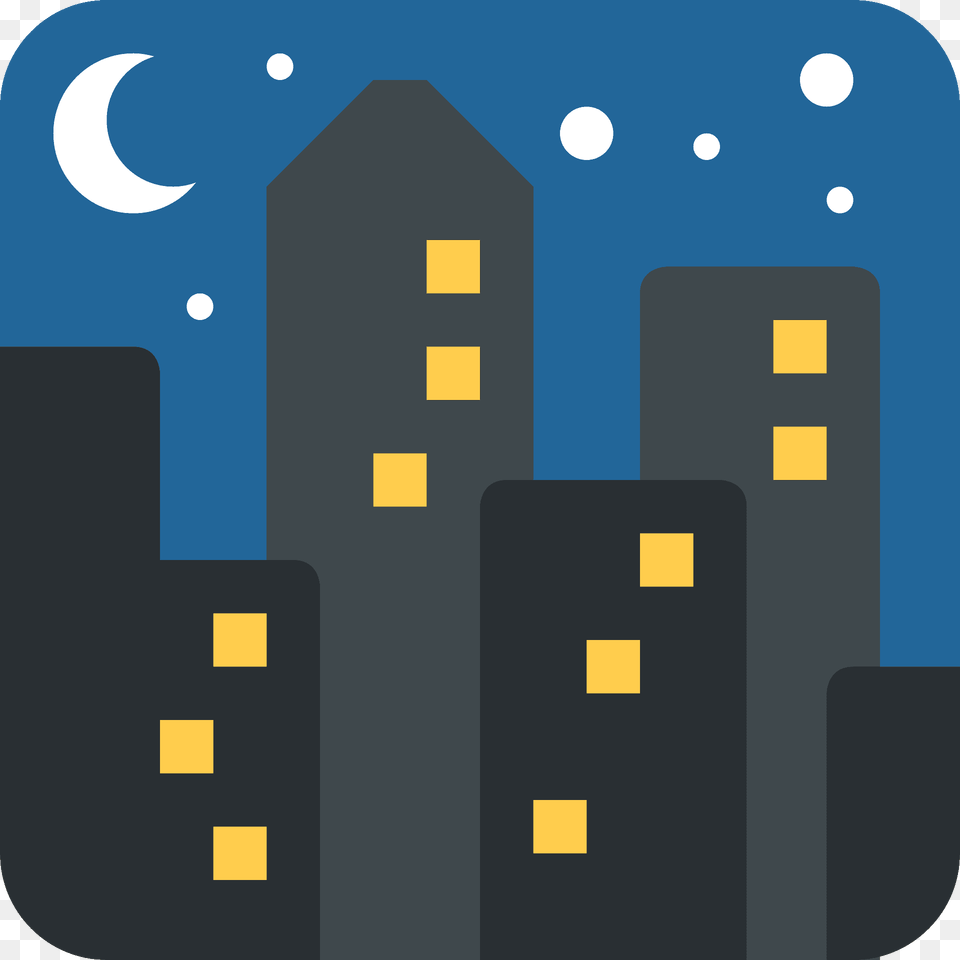 Night With Stars Emoji Clipart, City, Urban Free Transparent Png
