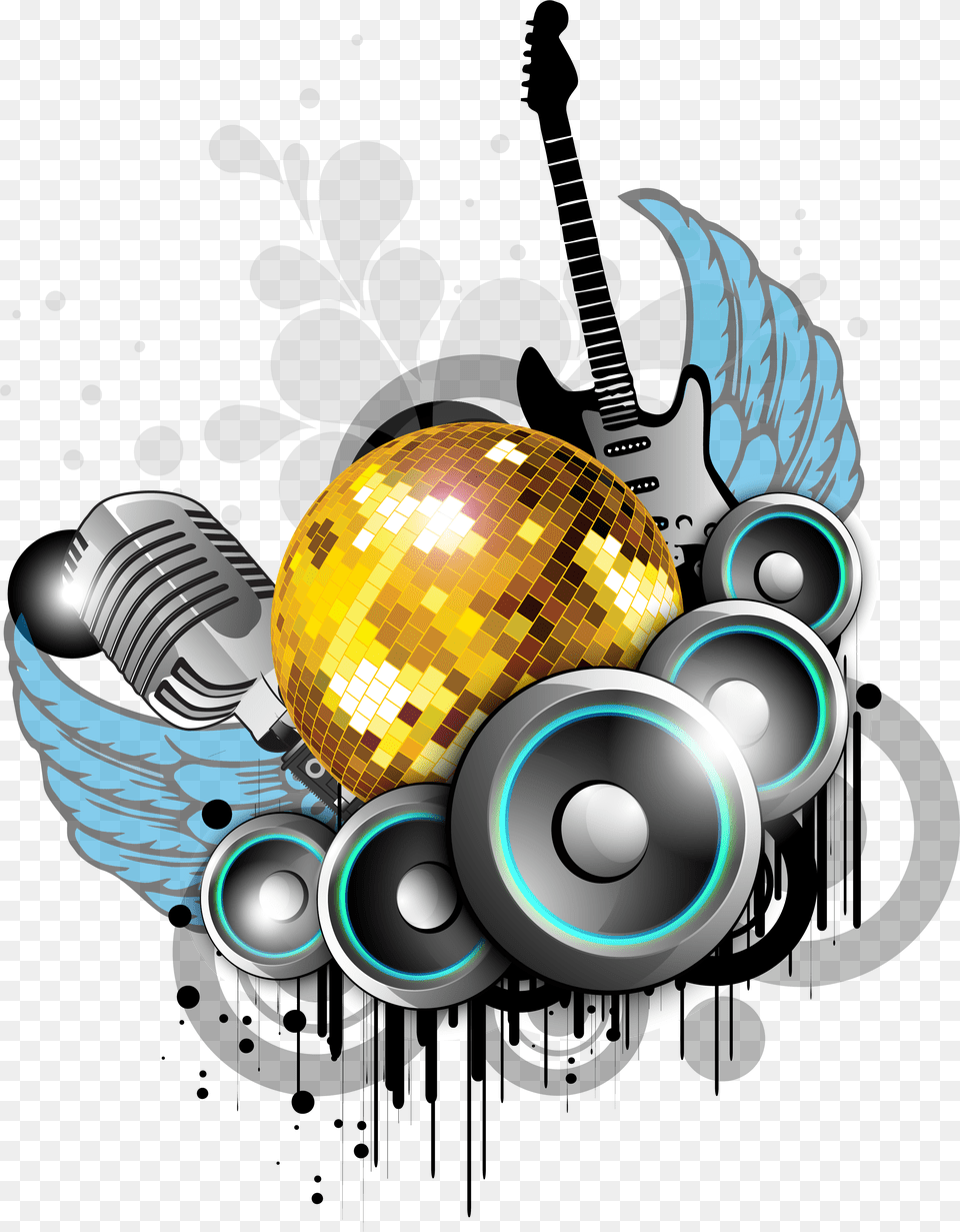Nightclub Background Music Party Music Background Design, Art, Graphics, Sphere, Guitar Png Image
