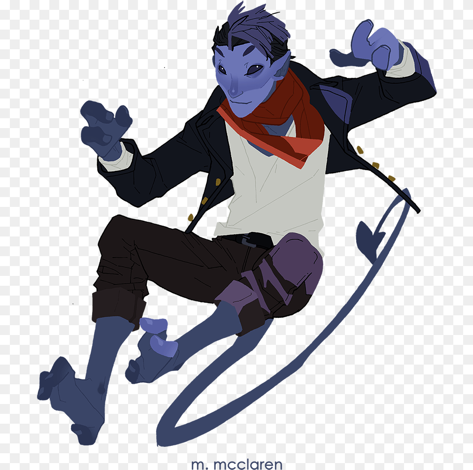 Nightcrawler Fan Art, Adult, Male, Man, Person Png