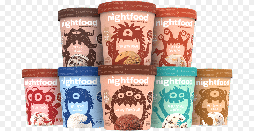 Nightfood Variety Pack Nightfood Ice Cream, Food, Ice Cream, Dessert, Cup Free Transparent Png