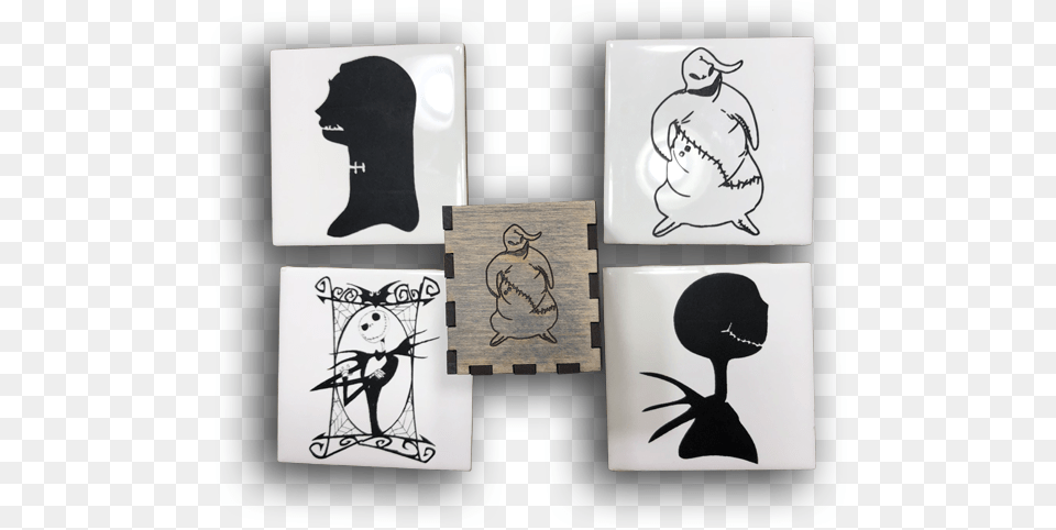 Nightmare Before Christmas Coaster Set Nightmare Before Christmas Coasters, Sticker, Art, Modern Art, Drawing Free Png