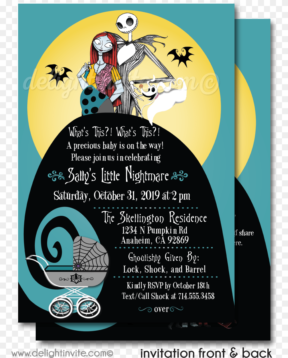 Nightmare Before Christmas Party Invitations, Advertisement, Poster, Adult, Female Png Image