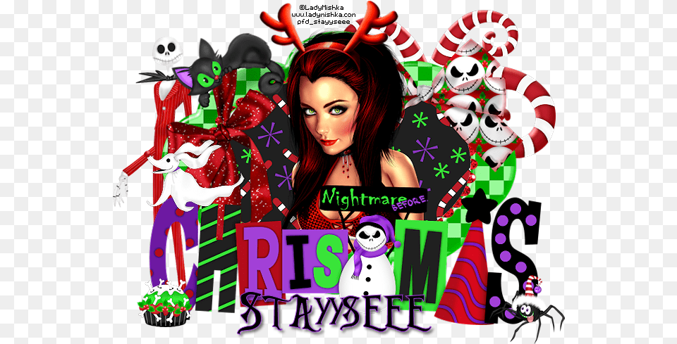 Nightmare Before Xmas Illustration, Adult, Person, Woman, Female Free Transparent Png
