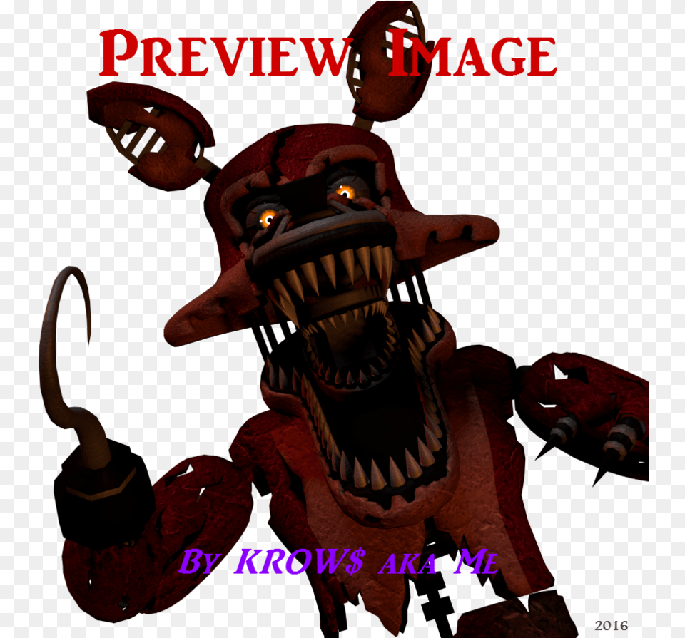 Nightmare Foxy Transparent Images Sfm Fnaf Foxy Walking Animation, Animal, Dinosaur, Reptile Free Png