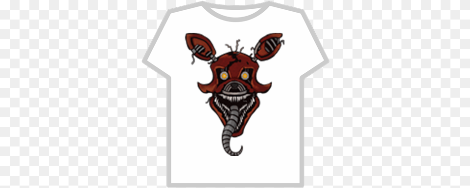 Nightmare Foxypngimage Roblox Nightmare Foxy Head Drawing, Clothing, T-shirt, Snout Free Transparent Png