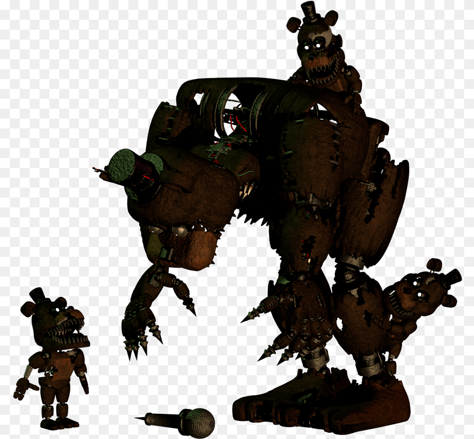 Nightmare Freddy Without Freddles, Figurine, Robot, Baby, Person Png Image