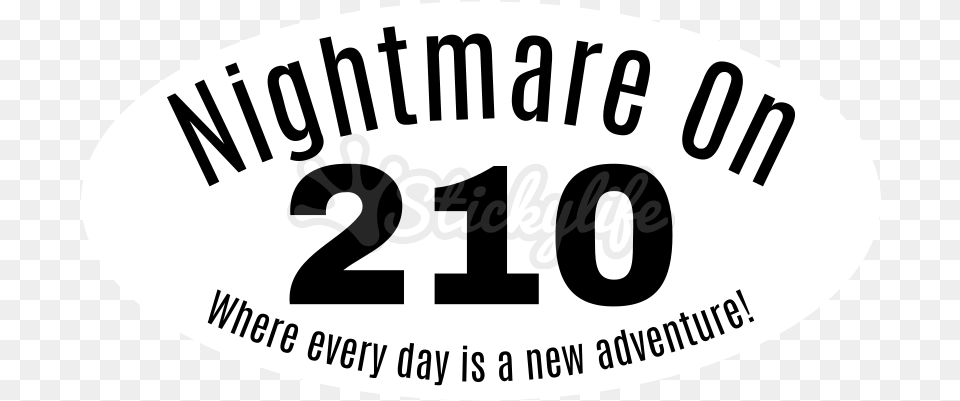 Nightmare On 210 Oval Decal Graphics, Disk, Text Png