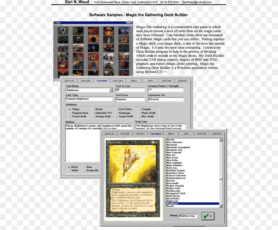 Nightmare Played Condition Revised Rare Magic The Gathering, Text, Page, Screen, Electronics Png Image