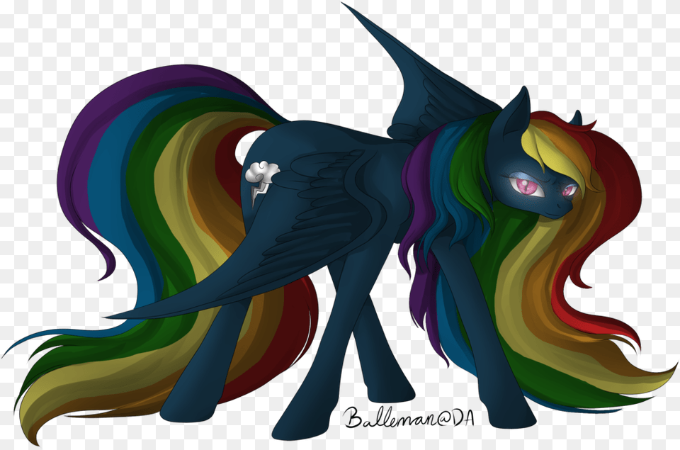 Nightmare Rainbow Dash By Balleman D8bfj Nightmare Rainbow Dash, Art, Graphics, Accessories, Modern Art Png