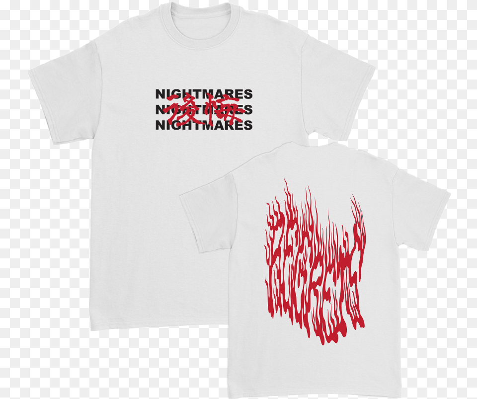 Nightmares White Tee Active Shirt, Clothing, T-shirt, Person Free Transparent Png