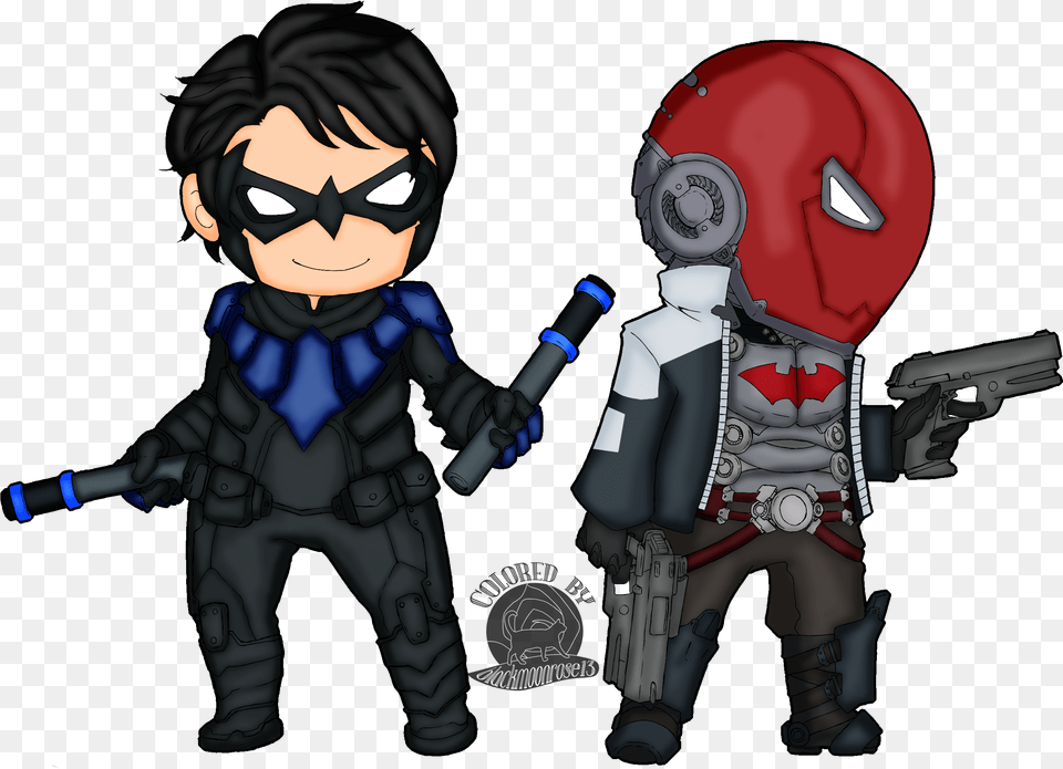 Nightwing Chibi Red Hood, Baby, Person, Book, Comics Free Png