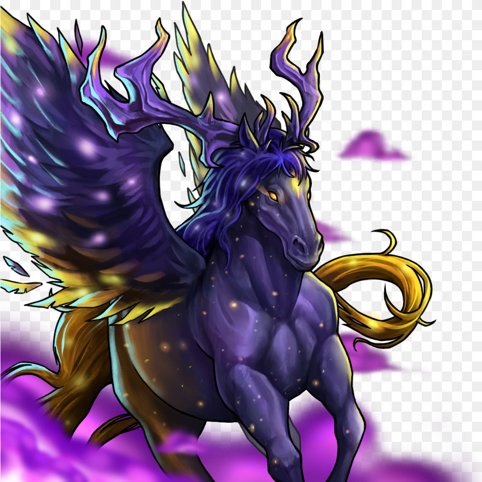 Nightwing Unicorn, Dragon, Purple, Animal, Horse Free Transparent Png