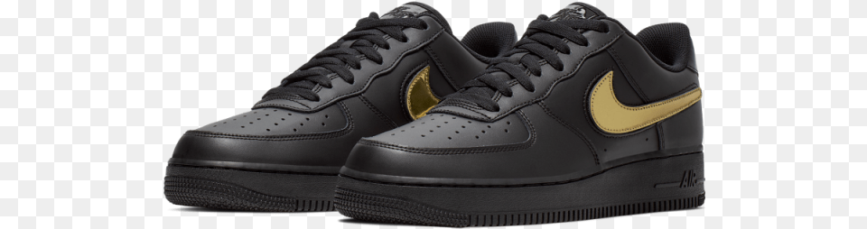 Nike Air Force 1 Black Gold, Clothing, Footwear, Shoe, Sneaker Free Png Download