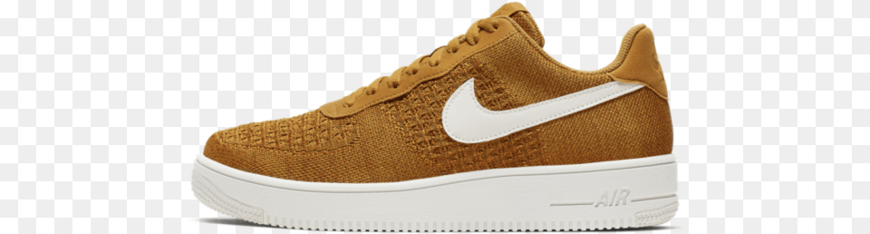 Nike Air Force 1 Flyknit 20 U0027gold Suedeu0027 Ci0051 700 Zapatillas Nike Color Amarillo, Clothing, Footwear, Shoe, Sneaker Png