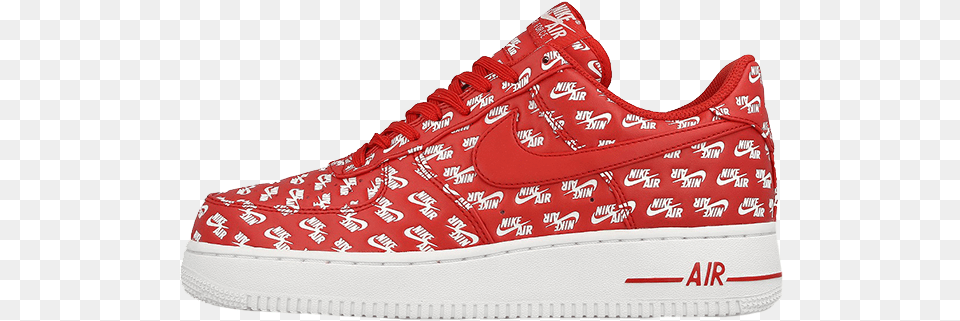 Nike Air Force 1 Logos Air Force 1 Low Top Red, Clothing, Footwear, Shoe, Sneaker Free Png Download