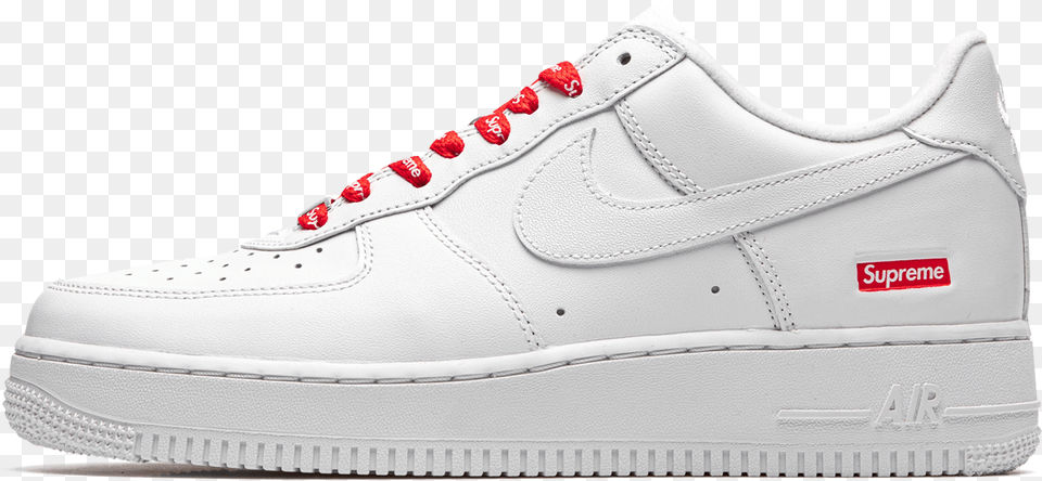 Nike Air Force 1 Low Supreme Mini Box Logo White Cu9225 100 2020 Air Force 1 Low, Clothing, Footwear, Shoe, Sneaker Free Png Download