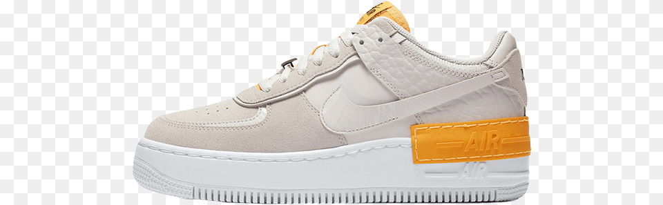 Nike Air Force 1 Shadow Beige Orange Nike Air Force 1 Shadow White Glacier Ice Vast Grey, Clothing, Footwear, Shoe, Sneaker Free Png Download