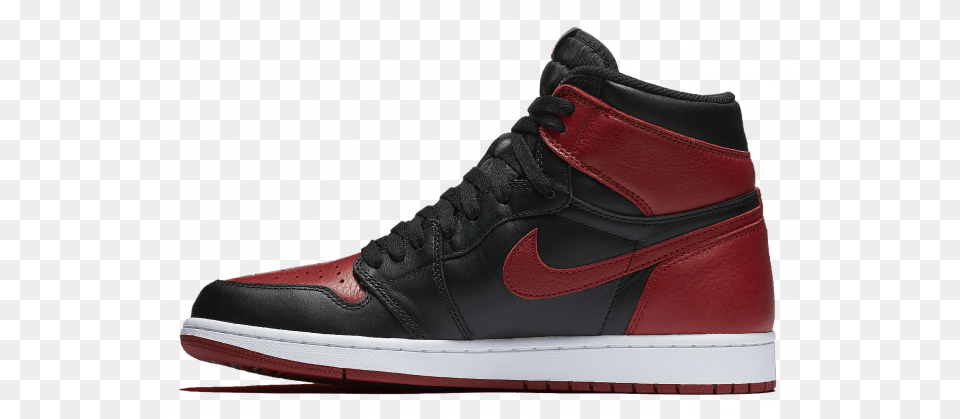 Nike Air Jordan 1 Retro High Og Banned Sneaker, Clothing, Footwear, Shoe, Suede Png