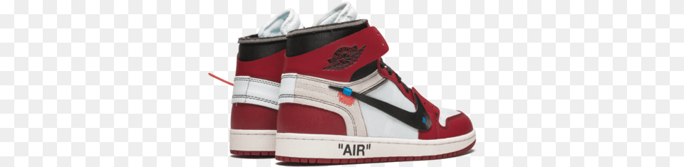 Nike Air Jordan 1 X Off White Red Jordan 1 Chicago Off White, Clothing, Footwear, Shoe, Sneaker Free Png