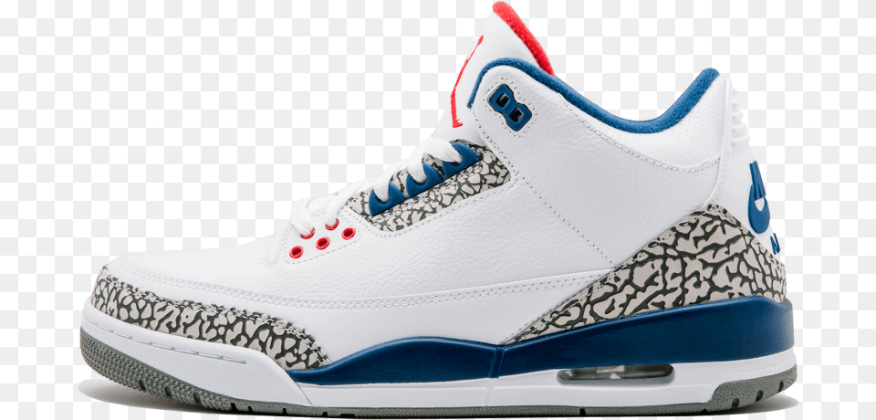 Nike Air Jordan 3 True Blue, Clothing, Footwear, Shoe, Sneaker Png