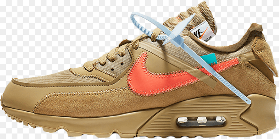 Nike Air Max 90 X Off White Desert Ore Off White Nike Air Max, Clothing, Footwear, Shoe, Sneaker Png Image