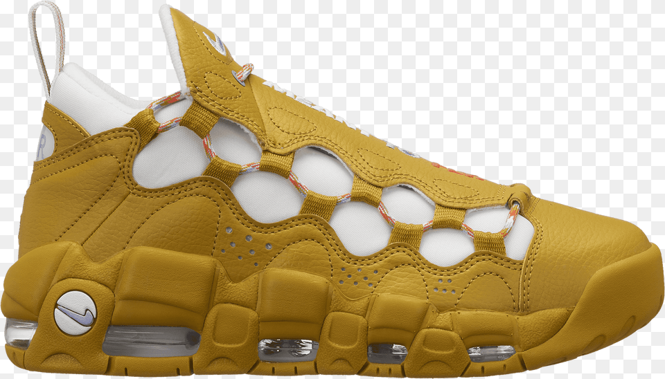 Nike Air More Money Air More Money Mustard, Clothing, Footwear, Shoe, Sneaker Png