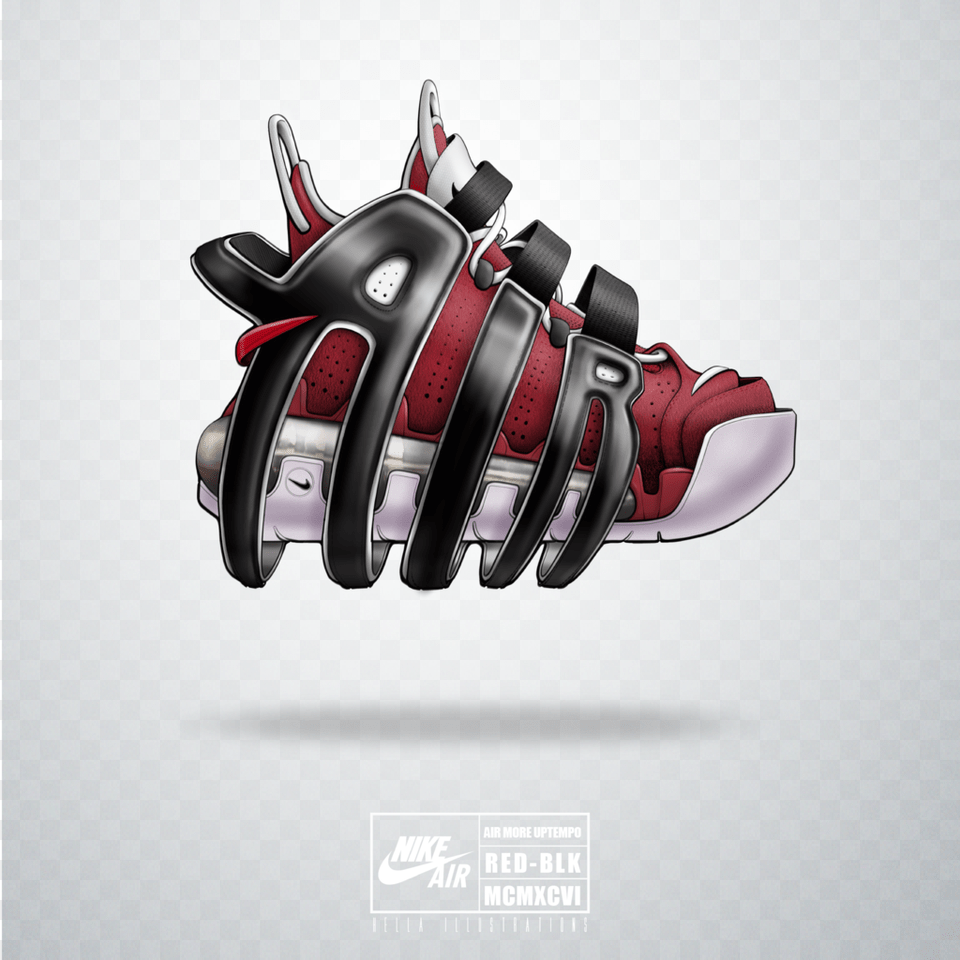 Nike Air More Uptempo Nike Air More Uptempo Design, Glove, Clothing, Sneaker, Footwear Png