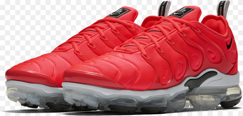 Nike Air Vapormax Plus Bright Crimsonswoosh Vapormax Air On Plus, Clothing, Footwear, Shoe, Sneaker Png Image