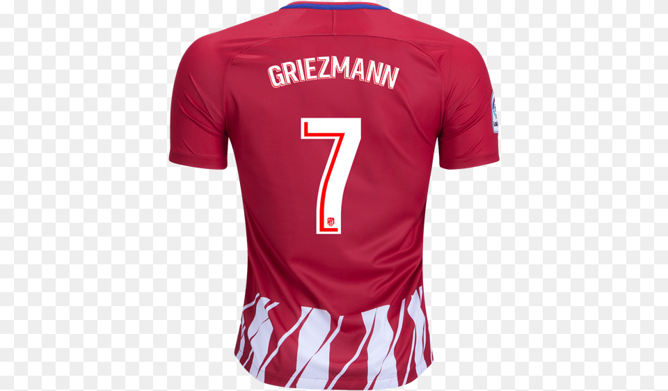 Nike Antoine Griezmann Atletico Madrid Home Jersey Atletico Madrid 18 19 Griezmann, Clothing, Shirt, T-shirt Free Png