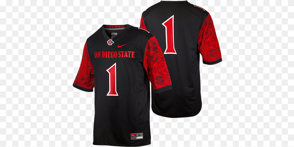 Nike Aztec Calendar Football Jersey S Black San Diego State Football Jersey, Clothing, Shirt, T-shirt Free Png Download