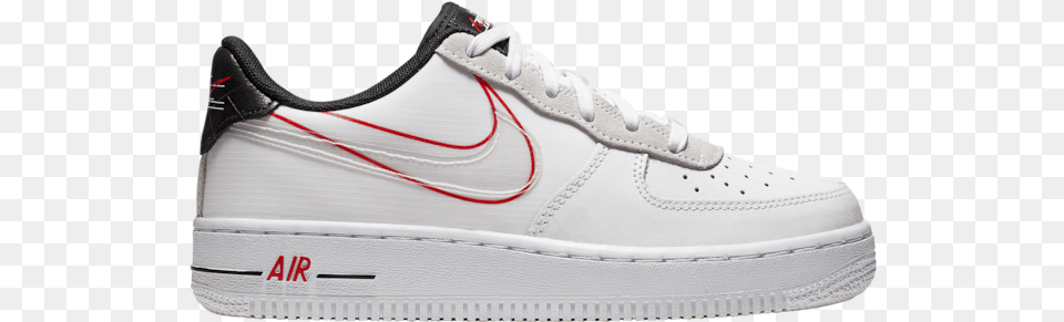 Nike Boy S Air Jordan 1 Gs Low White Black Red Youth Nike Air Force 1 Low Eos, Clothing, Footwear, Shoe, Sneaker Free Transparent Png