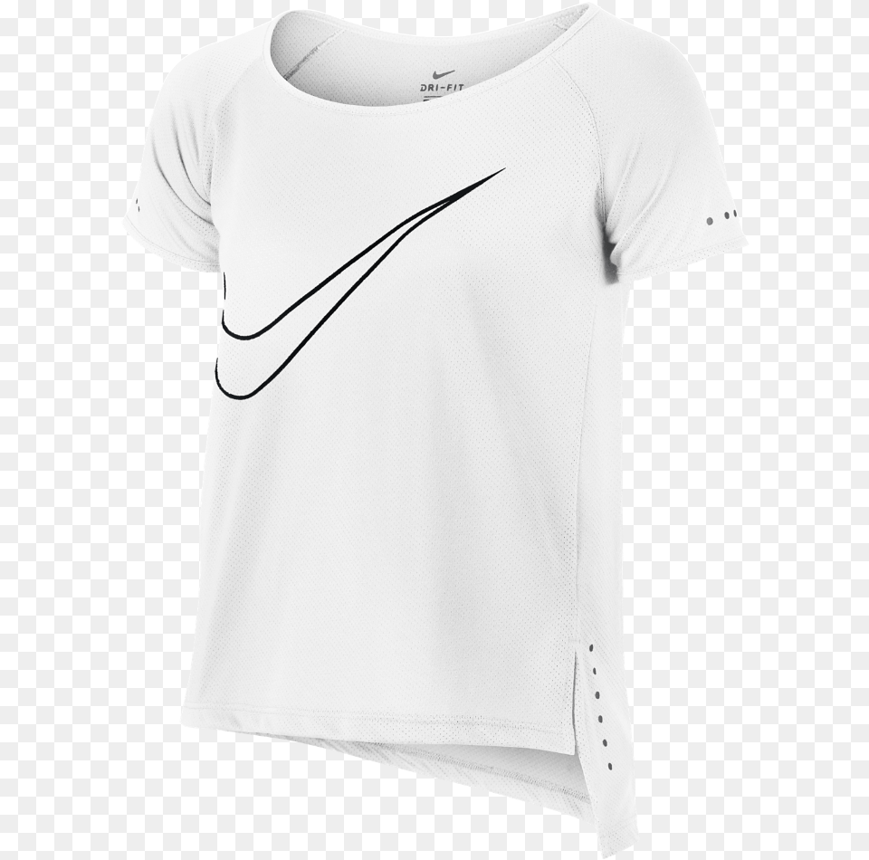 Nike Dry Big Kids39 Running Top Size Medium White Active Shirt, Clothing, T-shirt Free Png