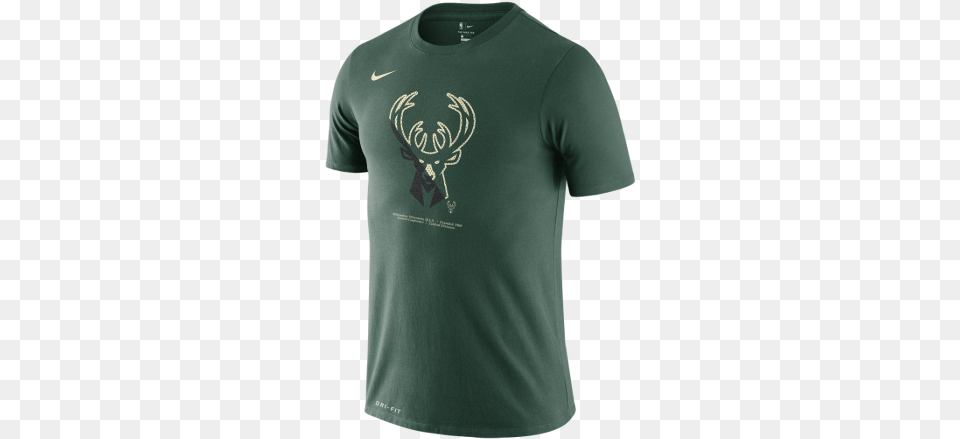 Nike Dry Milwaukee Bucks Logo Tee Milwaukee Bucks, Clothing, T-shirt, Shirt Free Png Download