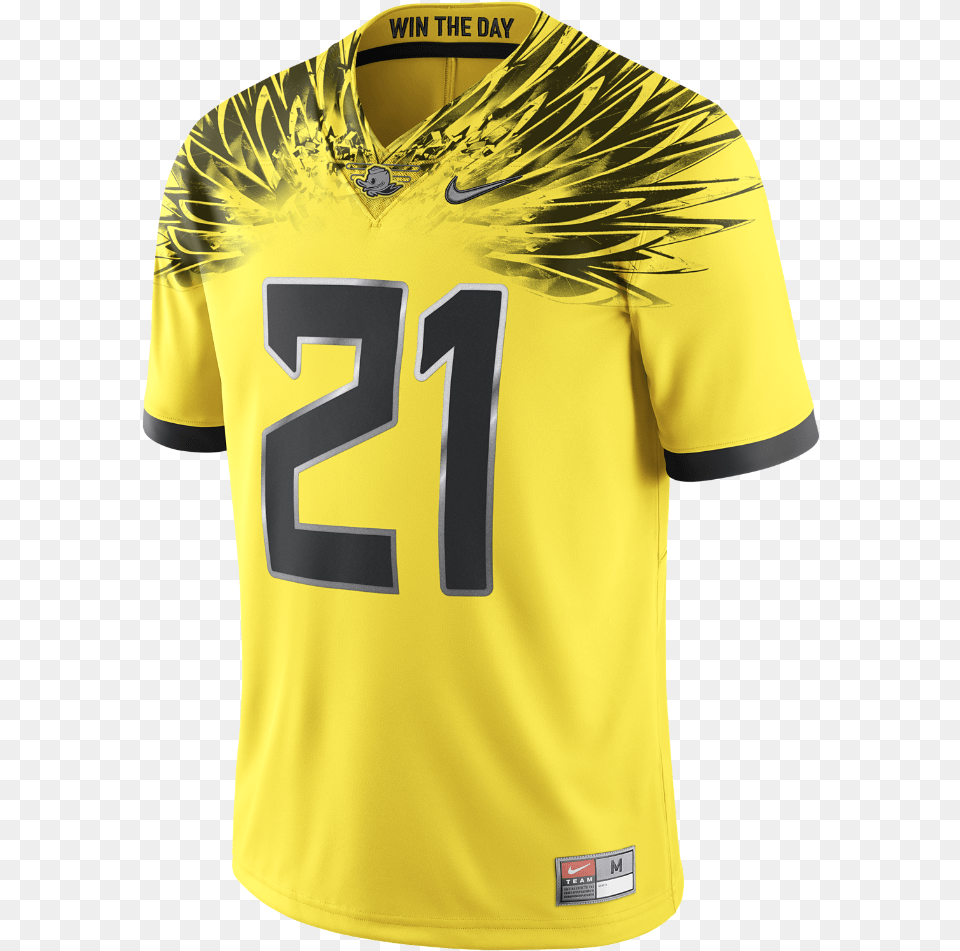 Nike Football Electric Lightning Limited Men39s Jersey Yellow Oregon Duck Jersey, Clothing, Shirt, Person, T-shirt Free Transparent Png