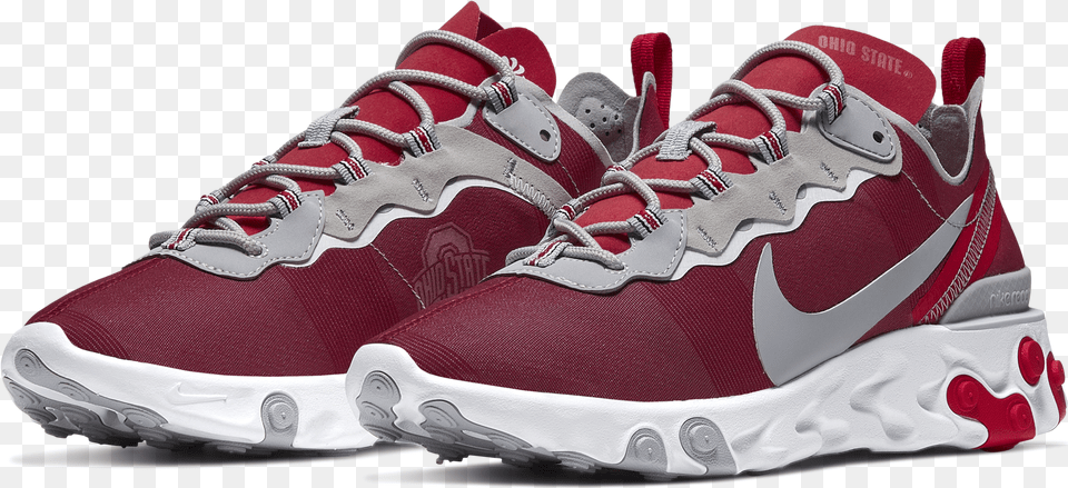 Nike Gives Its Popular React Element 55 Shoes The Ohio Nike React Element 55 Teal, Clothing, Footwear, Shoe, Sneaker Free Png Download