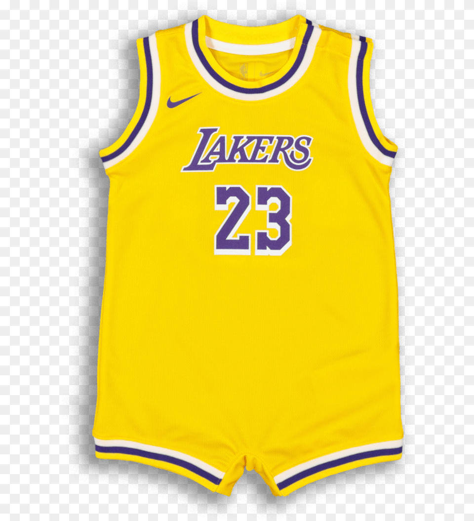 Nike Infant Los Angeles Lakers Lebron James 23 Replica Onesie Nba Jersey Yellow Lakers, Clothing, Shirt Free Png Download