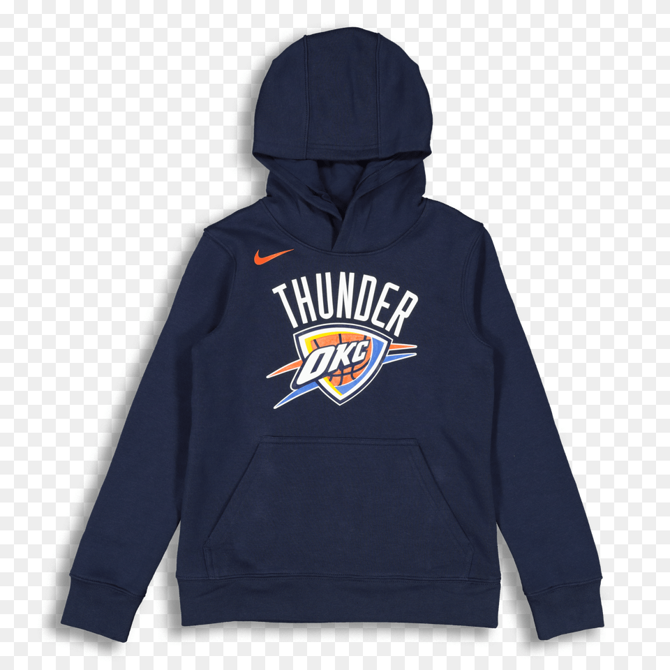 Nike Kids Oklahoma City Thunder Logo Essential Pull Over Hood Navy Hoodie, Clothing, Knitwear, Sweater, Sweatshirt Png Image
