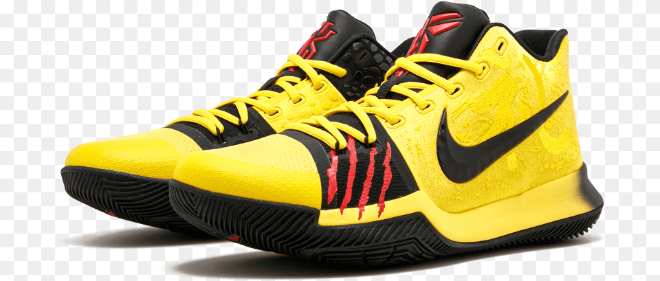 Nike Kyrie 3 Mm Bruce Lee Kobe Yellow Mamba Mentality, Clothing, Footwear, Shoe, Sneaker Png