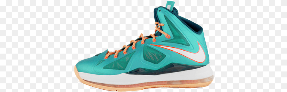 Nike Lebron 10 Quotmiami Dolphinsquot Miami, Clothing, Footwear, Sneaker, Shoe Free Png Download