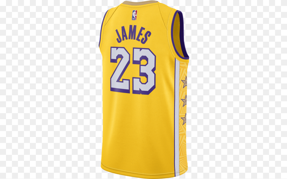 Nike Lebron James Lakers City Edition Nba Swingman Jersey Nba Finals, Clothing, Shirt, Can, Tin Png Image