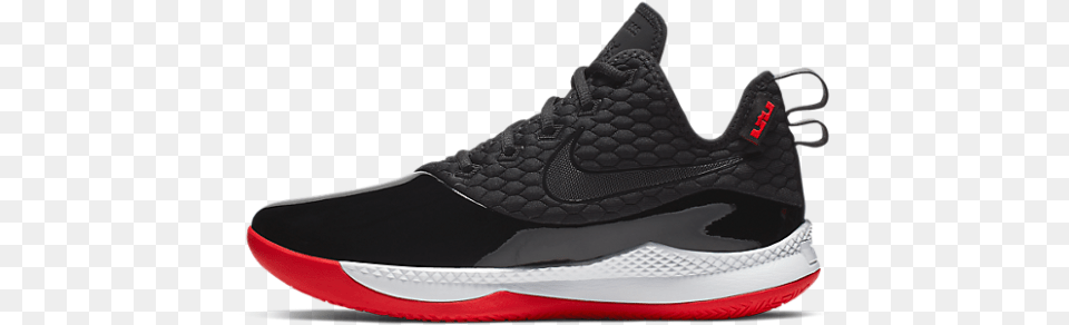 Nike Lebron James Witness Iii 3 Black Red White Bred Bq9819 001 Basketball Low Bq9819 001, Clothing, Footwear, Shoe, Sneaker Png