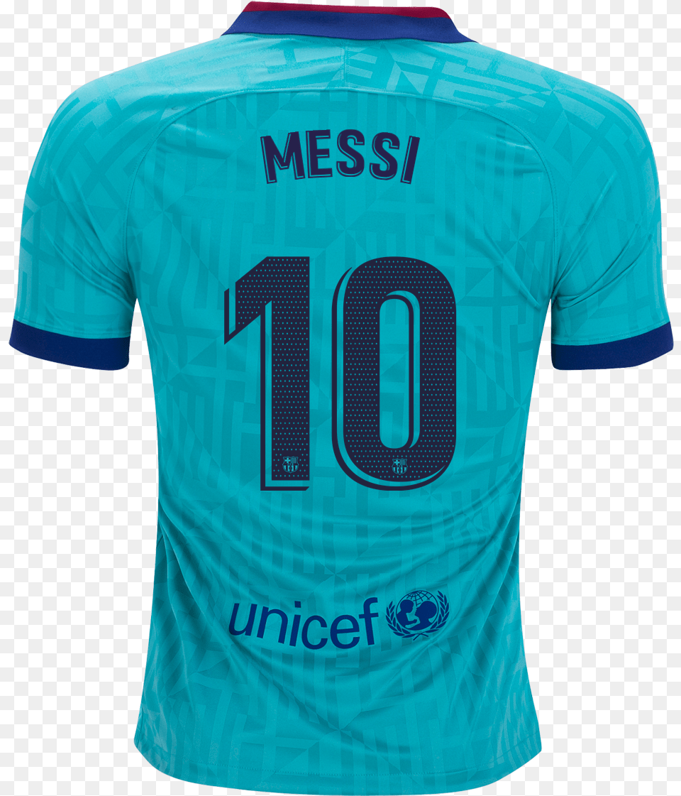 Nike Lionel Messi Barcelona Third Unicef, Clothing, Shirt, Jersey, T-shirt Png Image