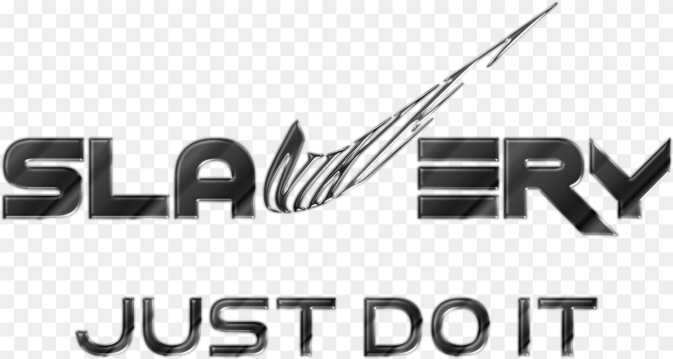Nike Logo Clipart Black And White Slavery Just Do It Logo, Symbol, Cutlery, Emblem, Fork Free Png