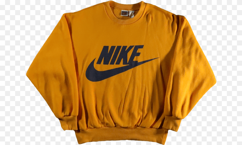 Nike Logo Gold Nike, Clothing, Knitwear, Sweater, Sweatshirt Png Image