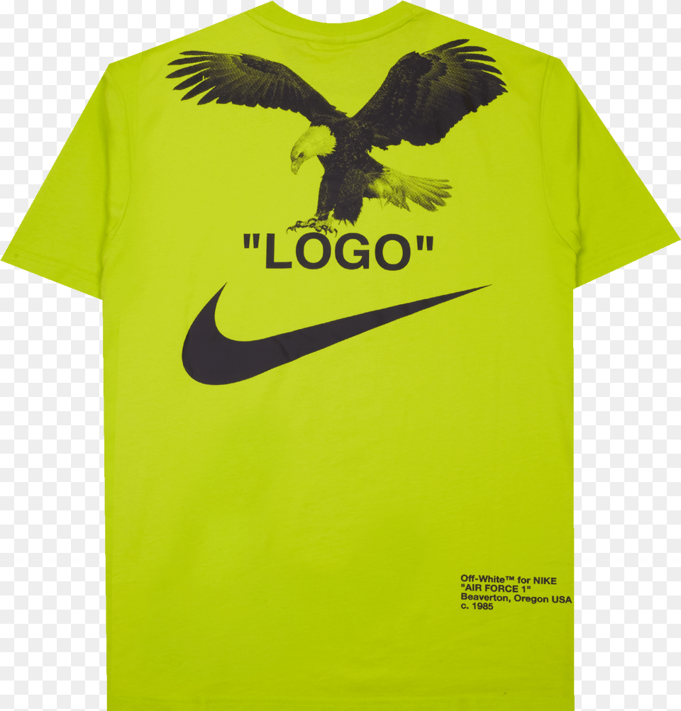 Nike Logo X Off White Nike X Off White Tee, Clothing, T-shirt, Animal, Bird Free Png