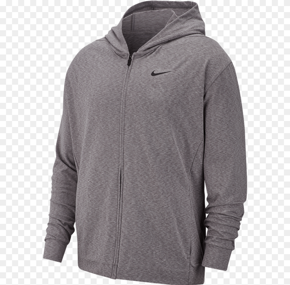 Nike Menu0027s Dri Fit Fullzip Training Hoodie Gunsmoke Hoodie, Clothing, Fleece, Knitwear, Sweater Png Image