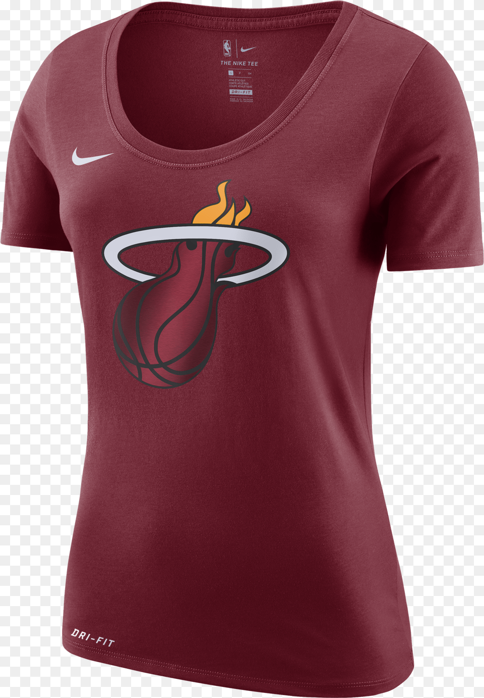 Nike Miami Heat Ladies Dry Fit Logo Tee, Clothing, Shirt, T-shirt, Maroon Png Image