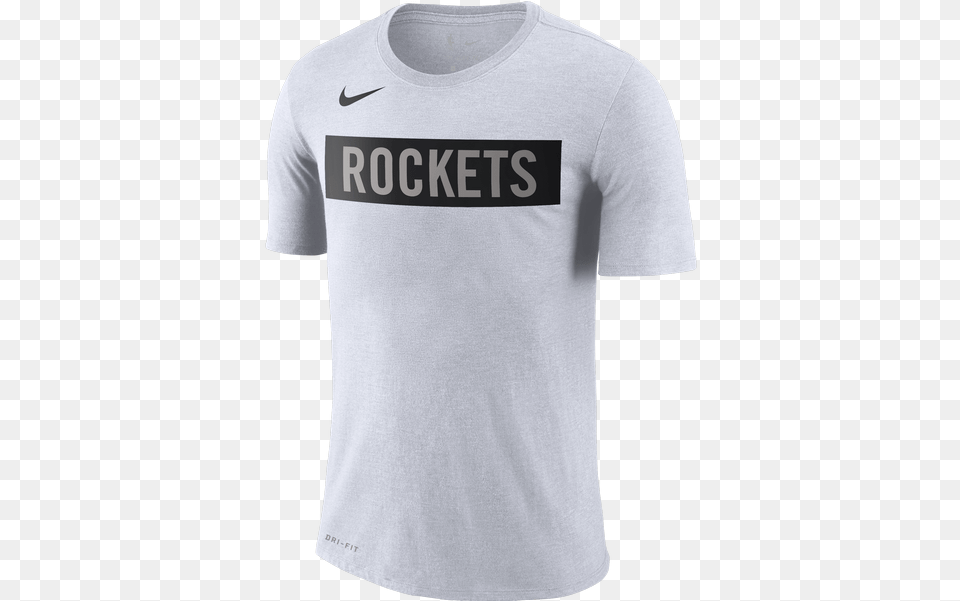 Nike Nba Houston Rockets Logo Dri Fit Tee For 3000 Men Rockets Nike White Black Tshirt, Clothing, Shirt, T-shirt Free Png