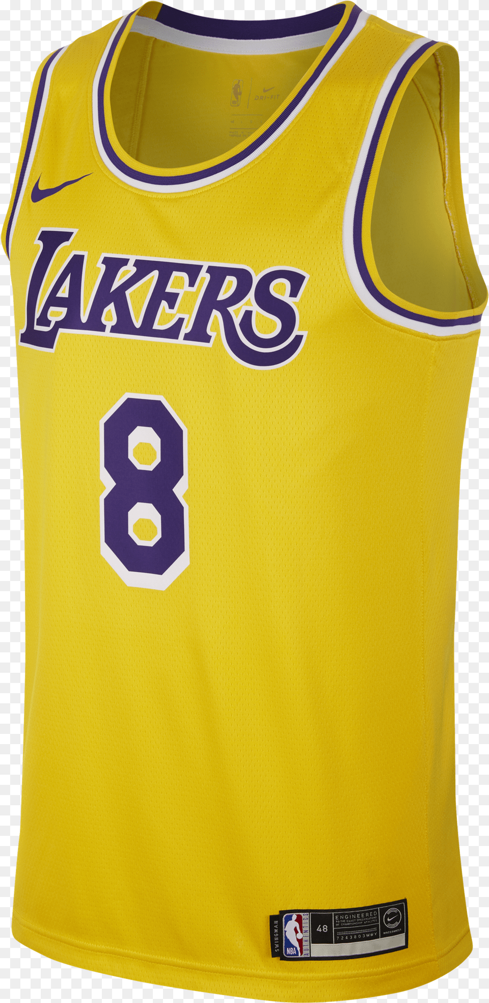 Nike Nba Los Angeles Lakers Kobe Bryant Swingman Road Lakers Jersey, Clothing, Shirt, Bib, Person Free Png